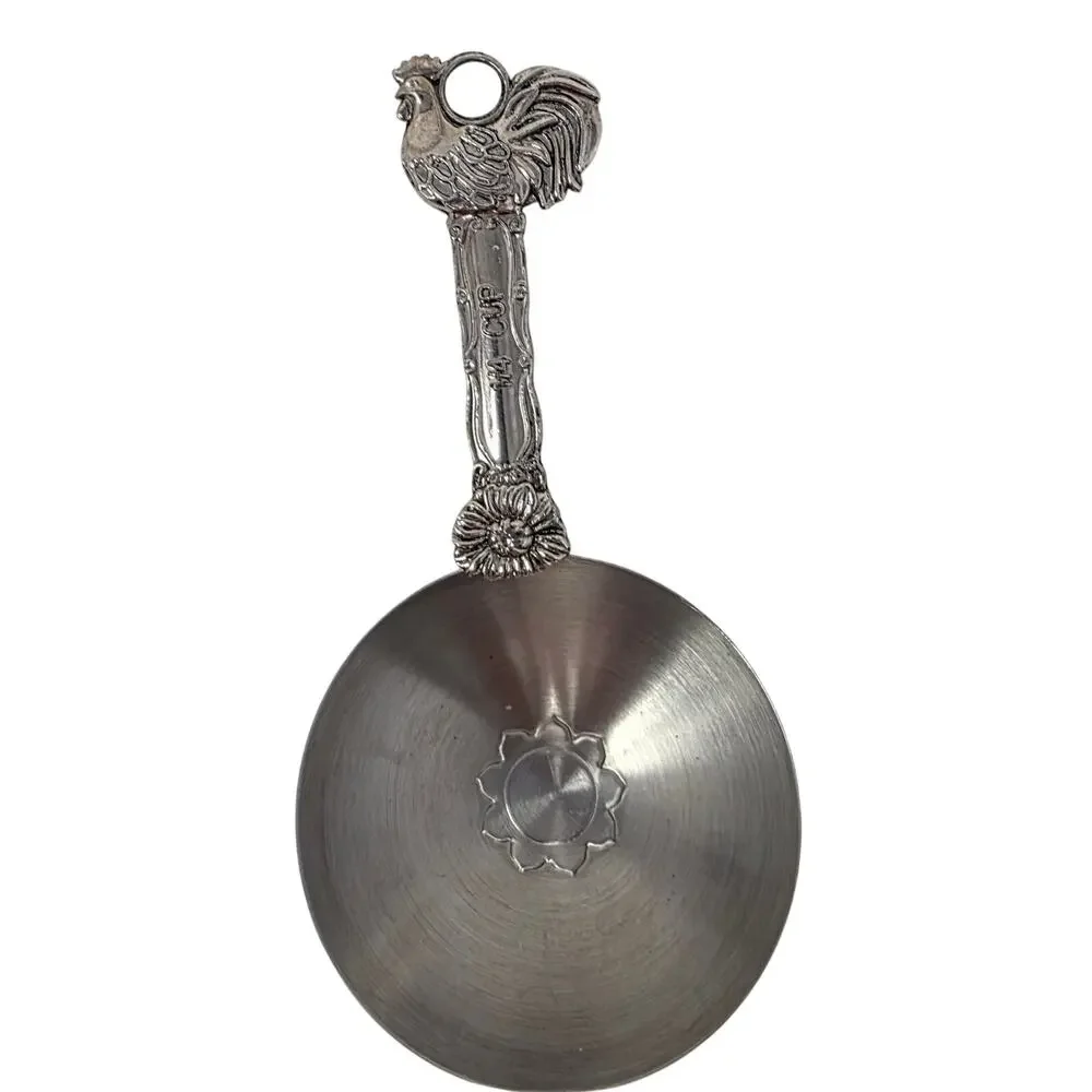 Rooster Measuring Cups Set of 4 Silver Tone Farmhouse Kitchen Decor